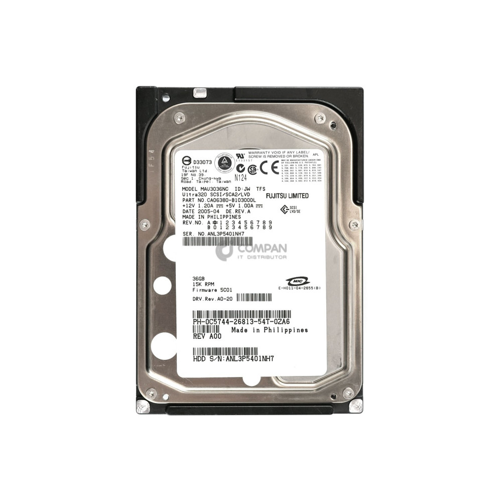 C5744 DELL HARD DRIVE 36GB 15K 3.5 U320 SCSI